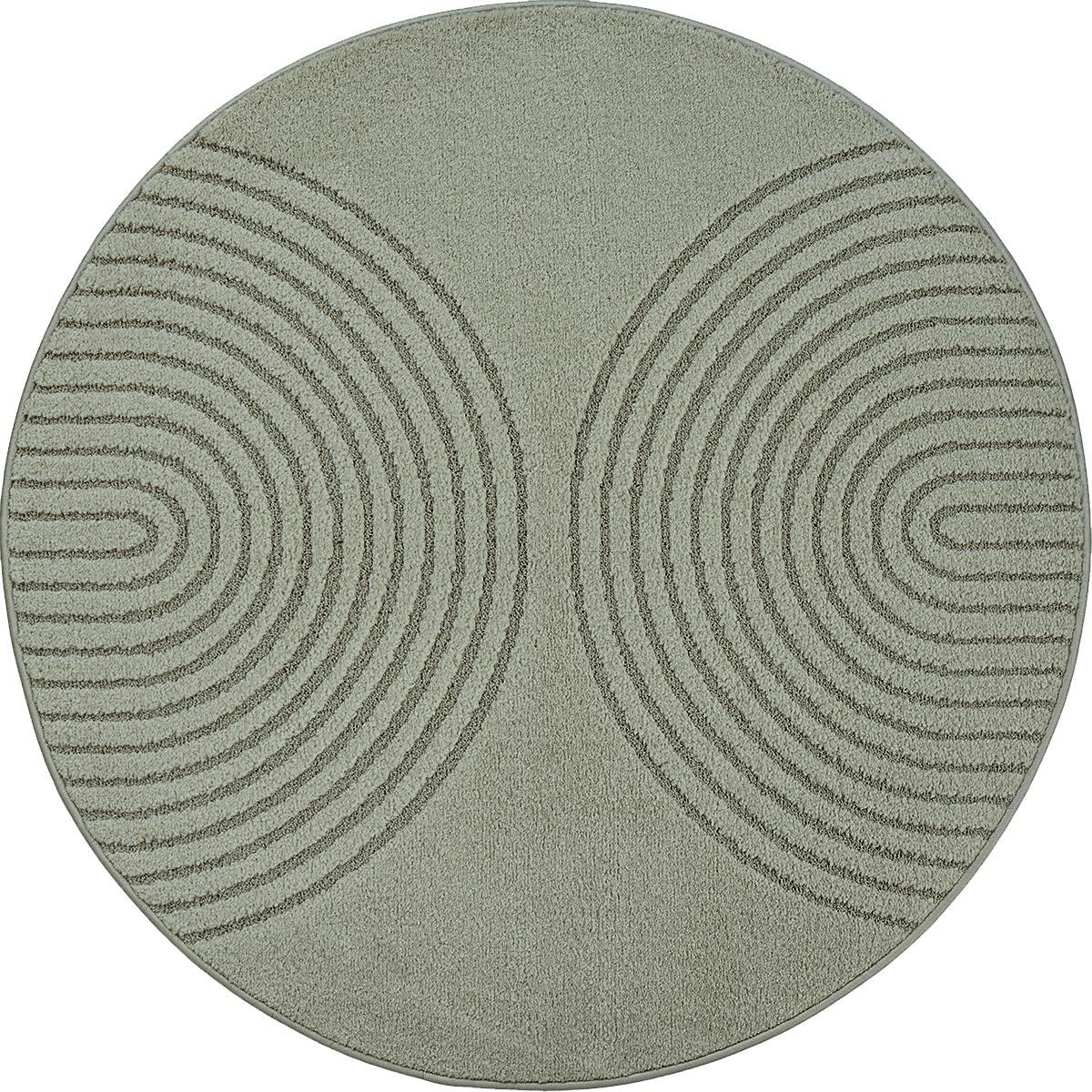 RUNDTEPPICH Geometrisch MUOTA Polypropylen Grün 120 x 120 cm - Grün, Textil (120/120cm) - KADIMA DESIGN