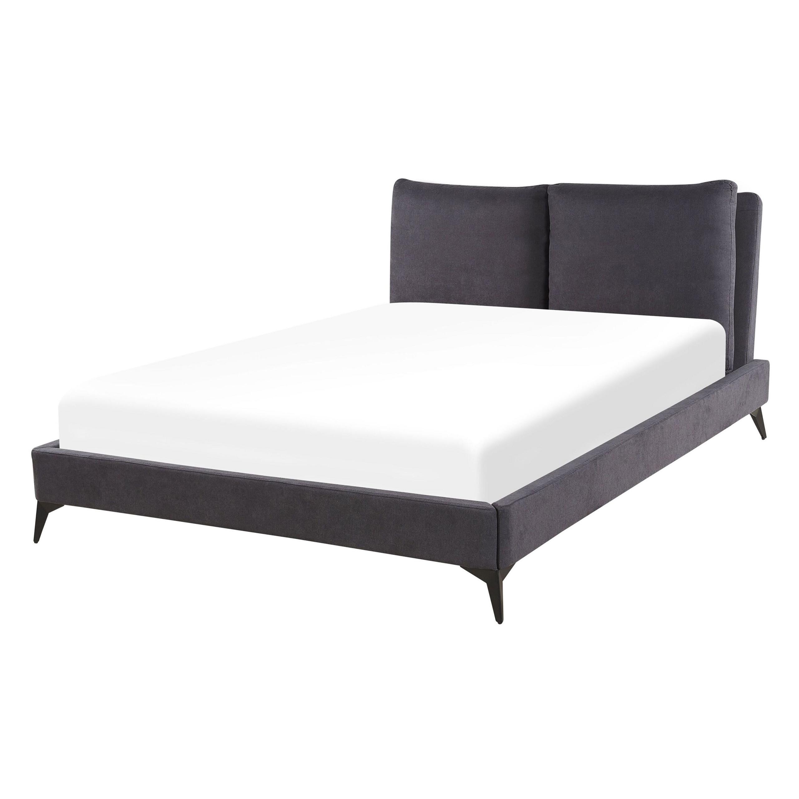 POLSTERBETT 140/200cm Dunkelgrau Melle - Dunkelgrau, Textil (140/200cm) - Beliani