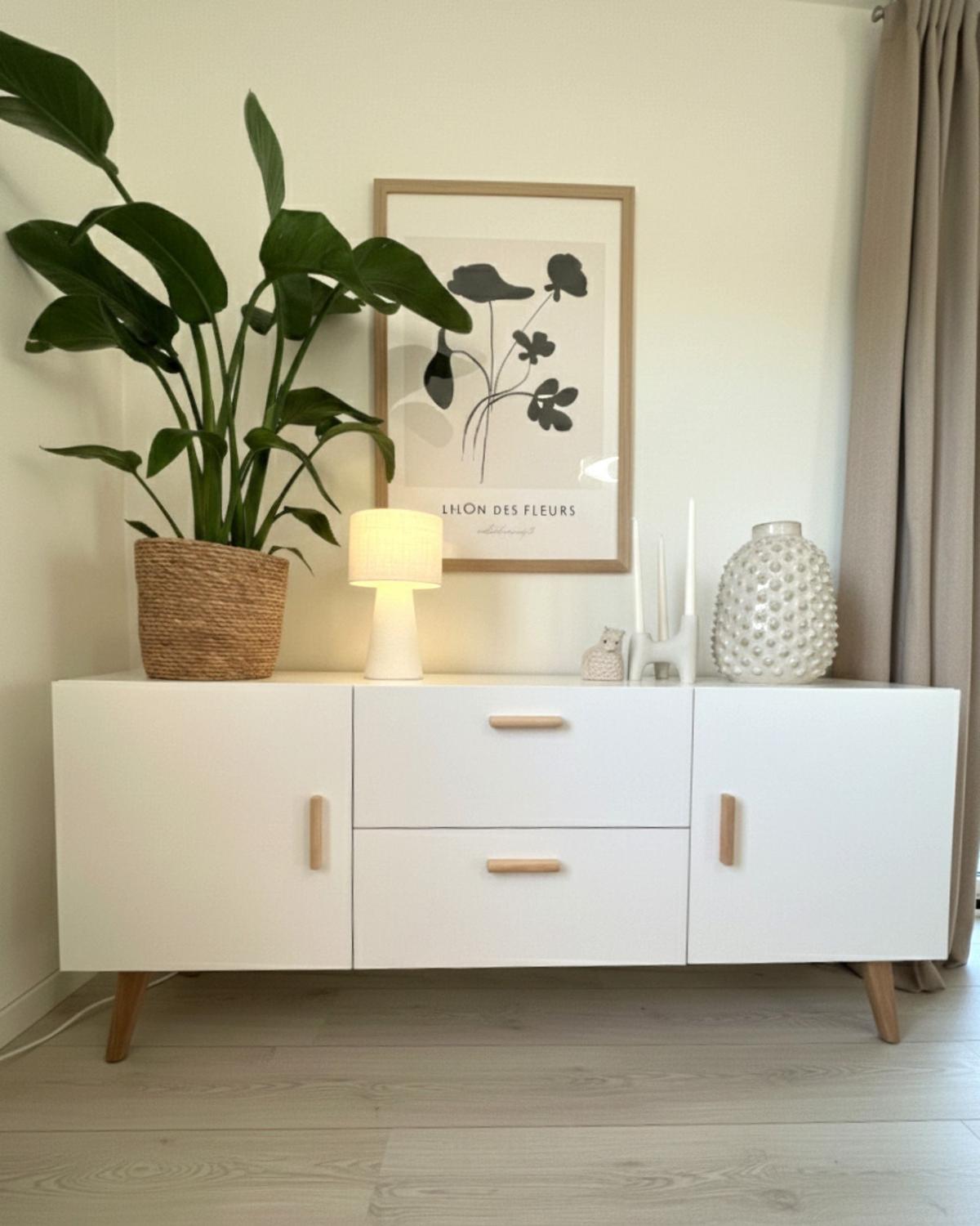 SIDEBOARD mit 2 Türen Weiß Meet - Weiß, Holzwerkstoff (160/70/42cm) - Beliani