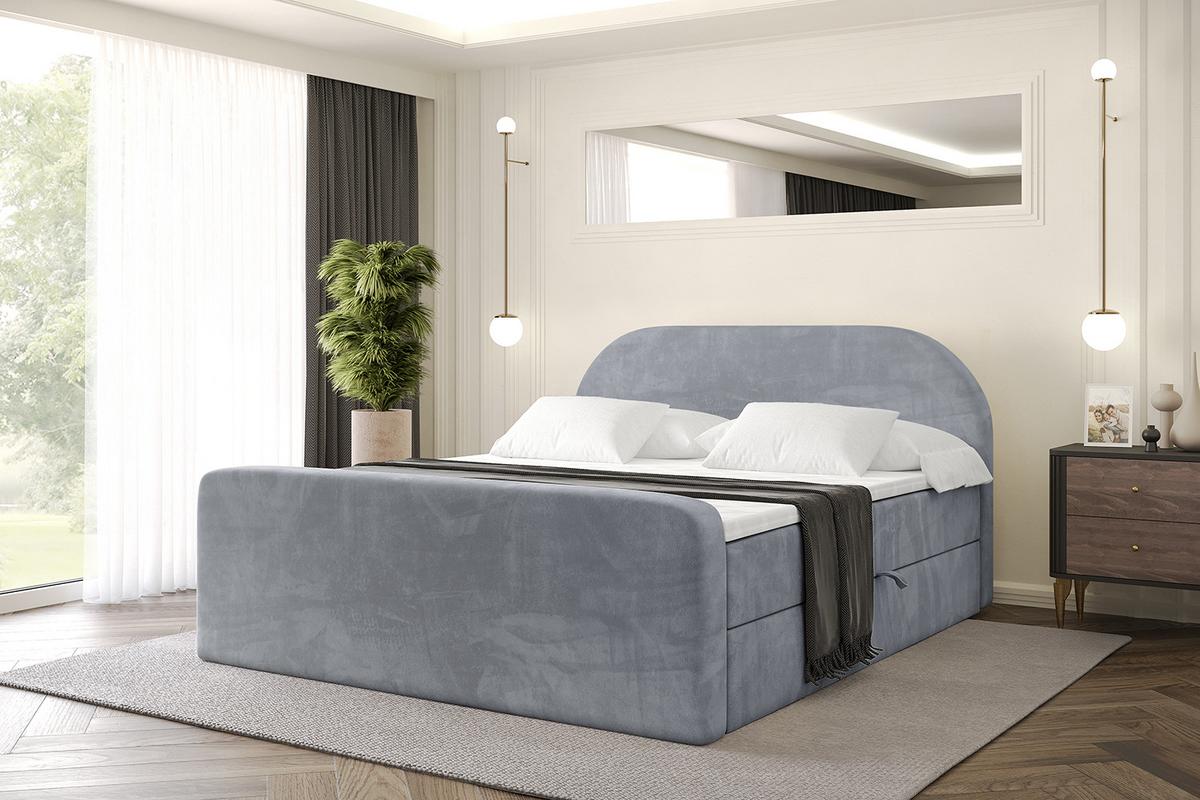 BOXBETT mit Matratze H4 und Lattenrost - NOX-Z - 140x200 - Grau Casablanca - Grau, Holzwerkstoff (140/200cm) - ALTDECOR