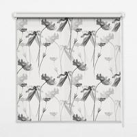 INNENROLLO - Fensterrollo - Rollo - 120x140 cm - Gezeichnete Blumen - Grau, Kunststoff (120/140/0.5cm) - TULUP