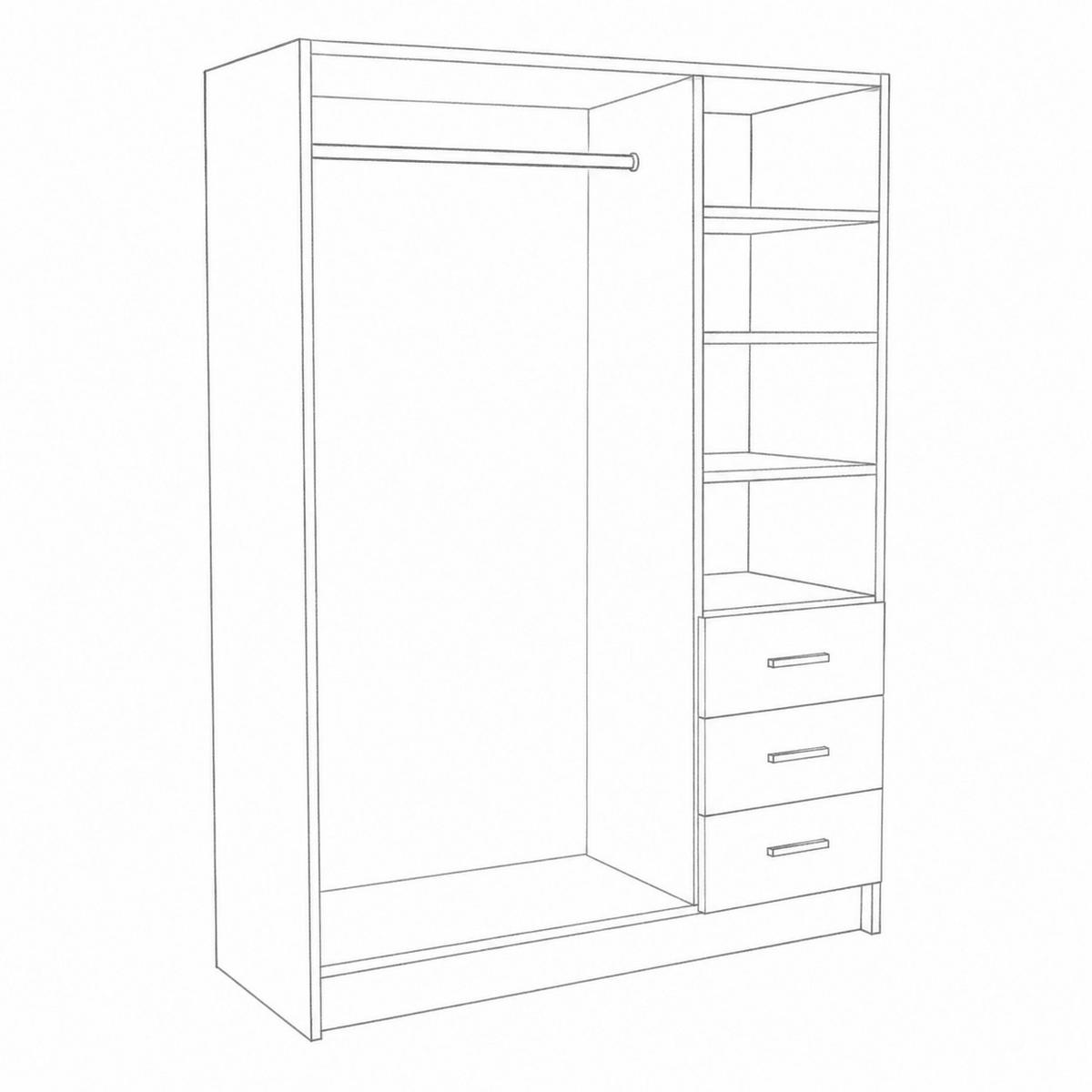 DREHTÜRENSCHRANK PINELLO 144/177/50 cm 3-türig Sonoma Eiche - Sonoma Eiche, Holzwerkstoff (144/177/50cm) - MASSENO