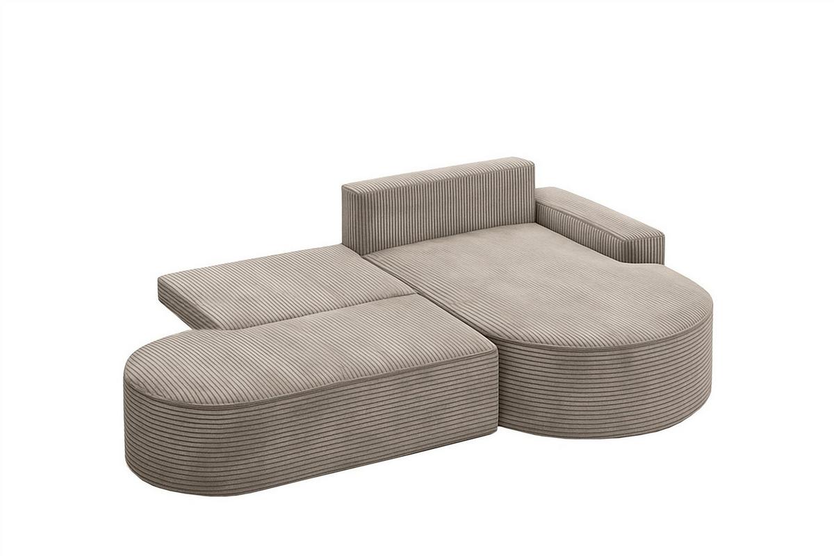 ECKSOFA Girona Mit Schlaffunktion - Braun, Holzwerkstoff/Textil (278/179cm) - Fun Möbel