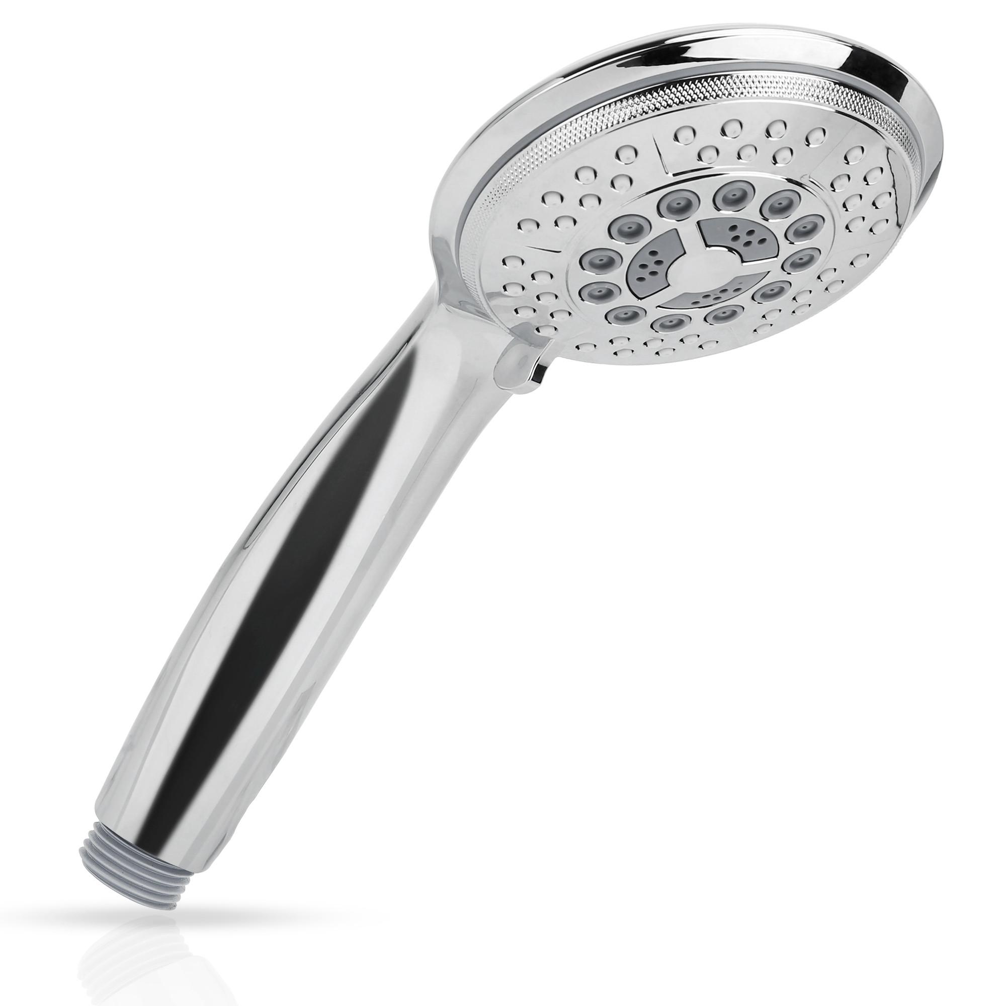 DUSCHKOPF Handbrause mit 5 Funktionen 24.5/10/4 cm - Silberfarben, Kunststoff (10/4/24.5cm) - Intirilife