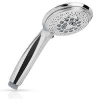 DUSCHKOPF Handbrause mit 5 Funktionen 24.5/10/4 cm - Silberfarben, Kunststoff (10/4/24.5cm) - Intirilife
