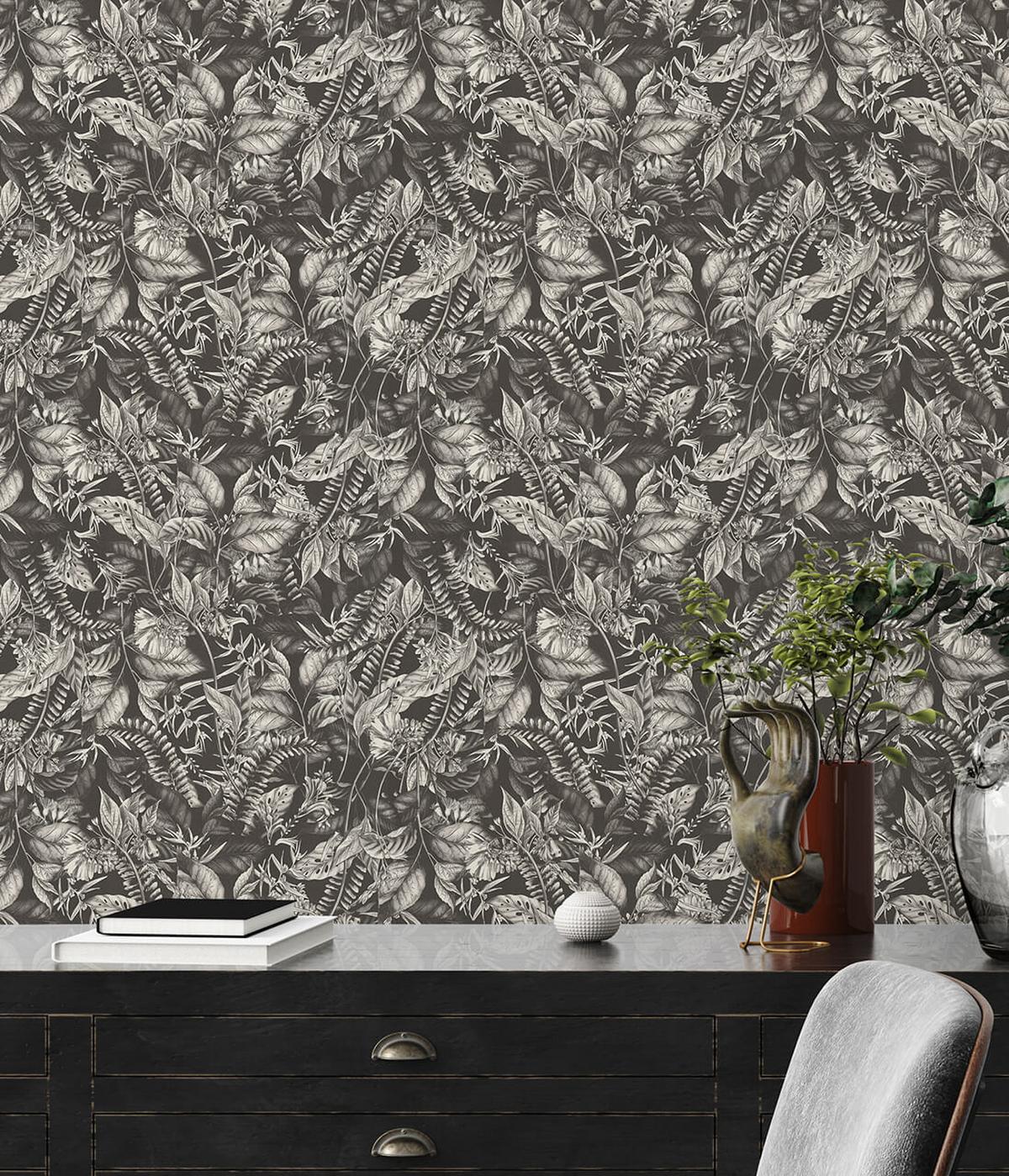VLIESTAPETE Schwarz-Weiß 53/1005 cm - Schwarz, Textil (53/1cm) - KUNSTLOFT