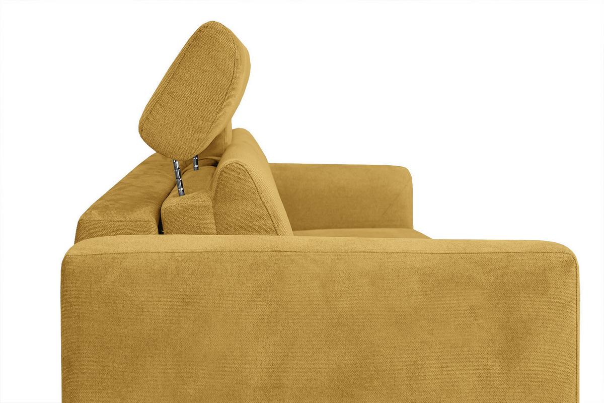 SOFA MEZO 3-Sitzer mit Schlaffunktion, gelb - Gelb/Schwarz, Holz/Textil (232/90/107cm) - Wozimo