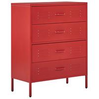 KOMMODE rot 4 Schubladen Enago - Rot, Metall (80/102/40cm) - Beliani