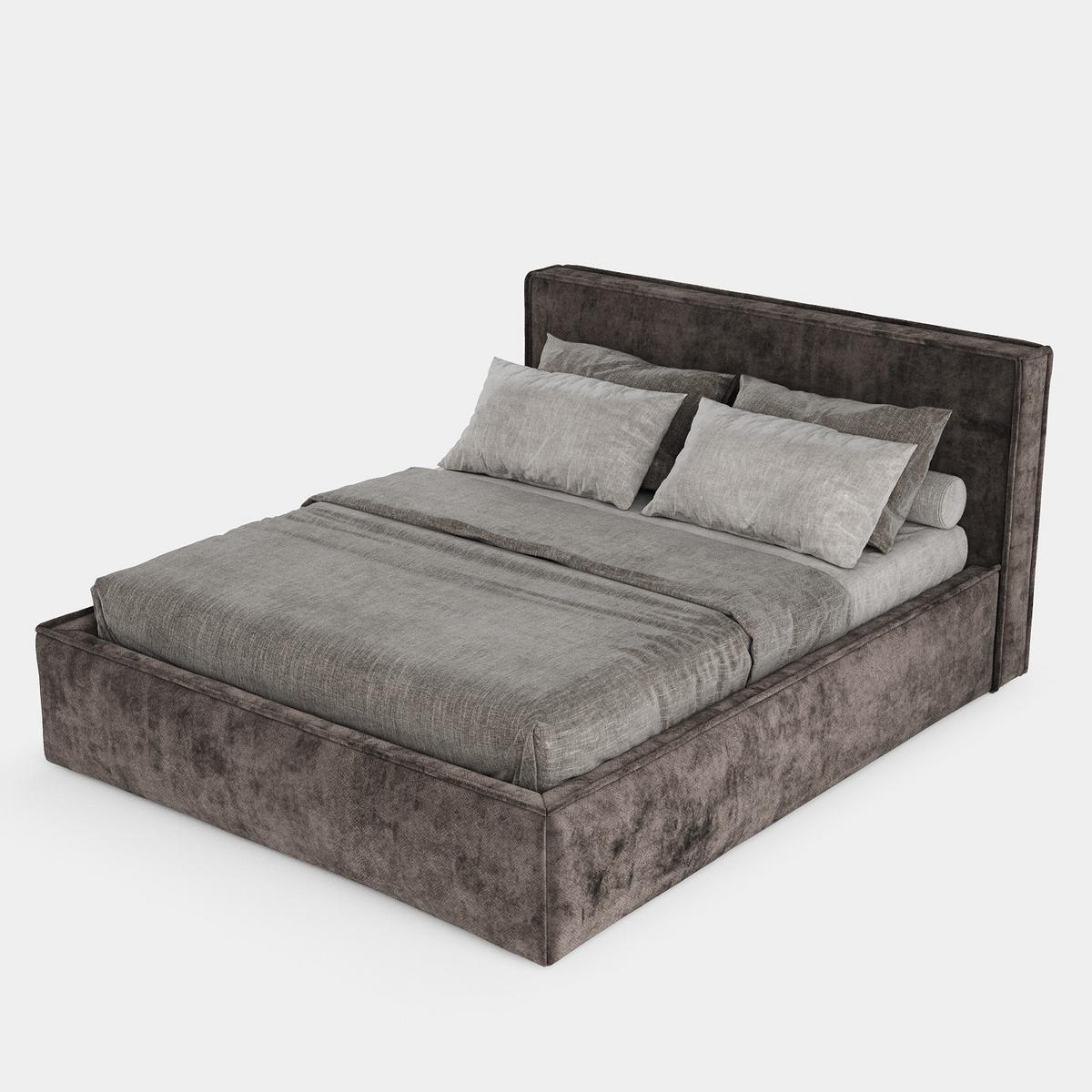 POLSTERBETT Sato mit Stauraum 200/200 cm Braun im Terra NW Stoff - Schwarz/Naturfarben, Holz/Holzwerkstoff (200/200cm) - AltaBeds