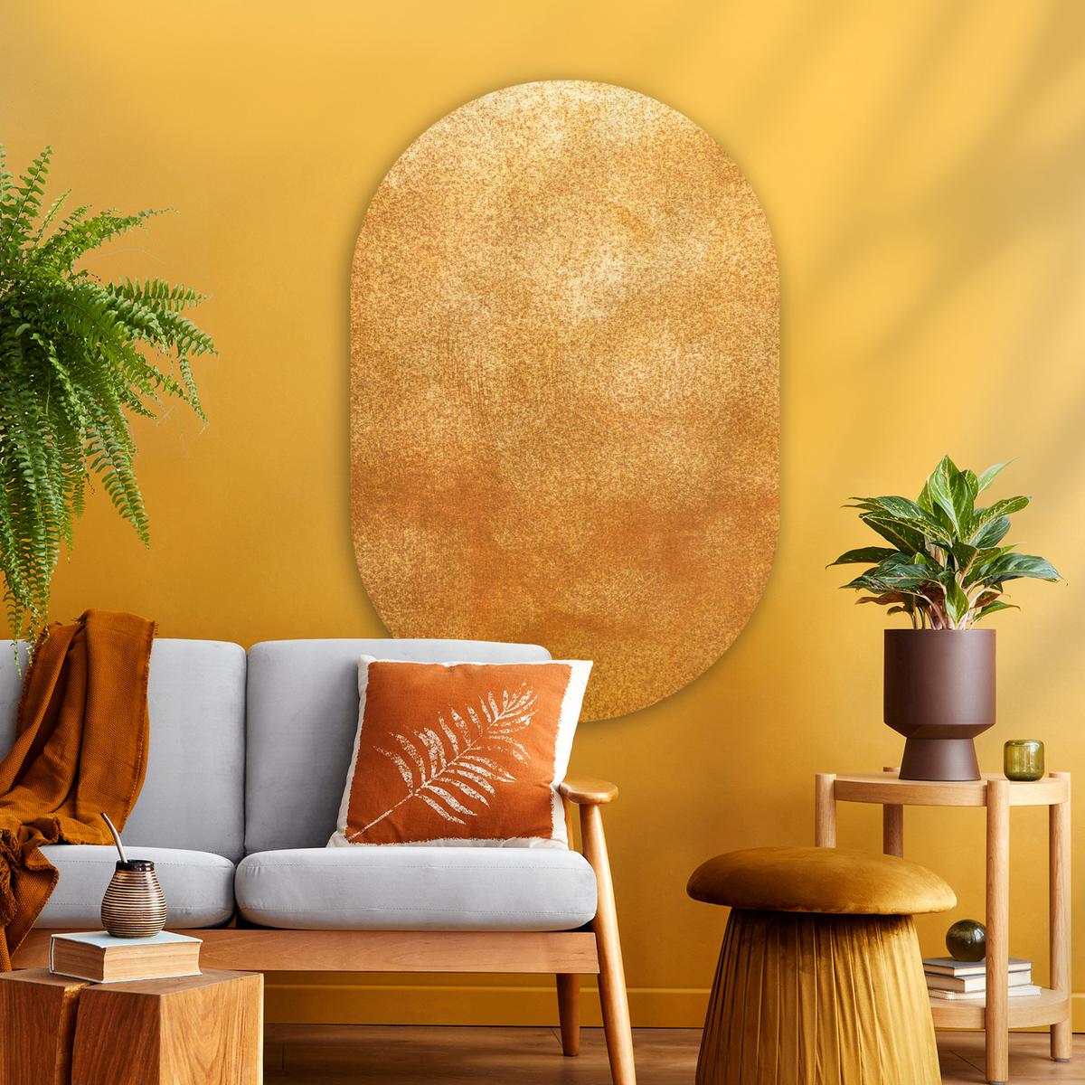 WANDBILD Eisen - Rost - Gold - Metall - Luxus Deko Groß 80x120 cm - Goldfarben, Kunststoff (80/120cm) - MuchoWow