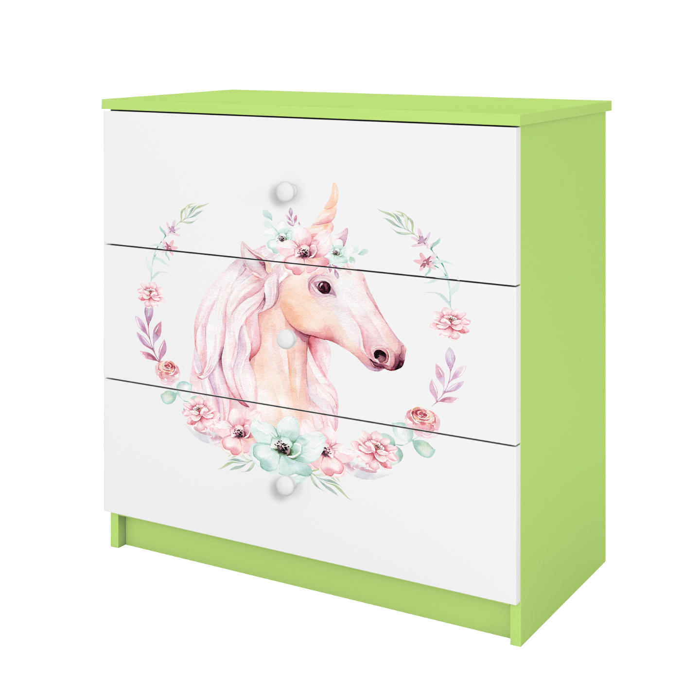 KOMMODE Babydreams Pferd 81/81/41 - Grün, Holzwerkstoff (81/81/41cm) - RAUMHIRSCH FURNITURE