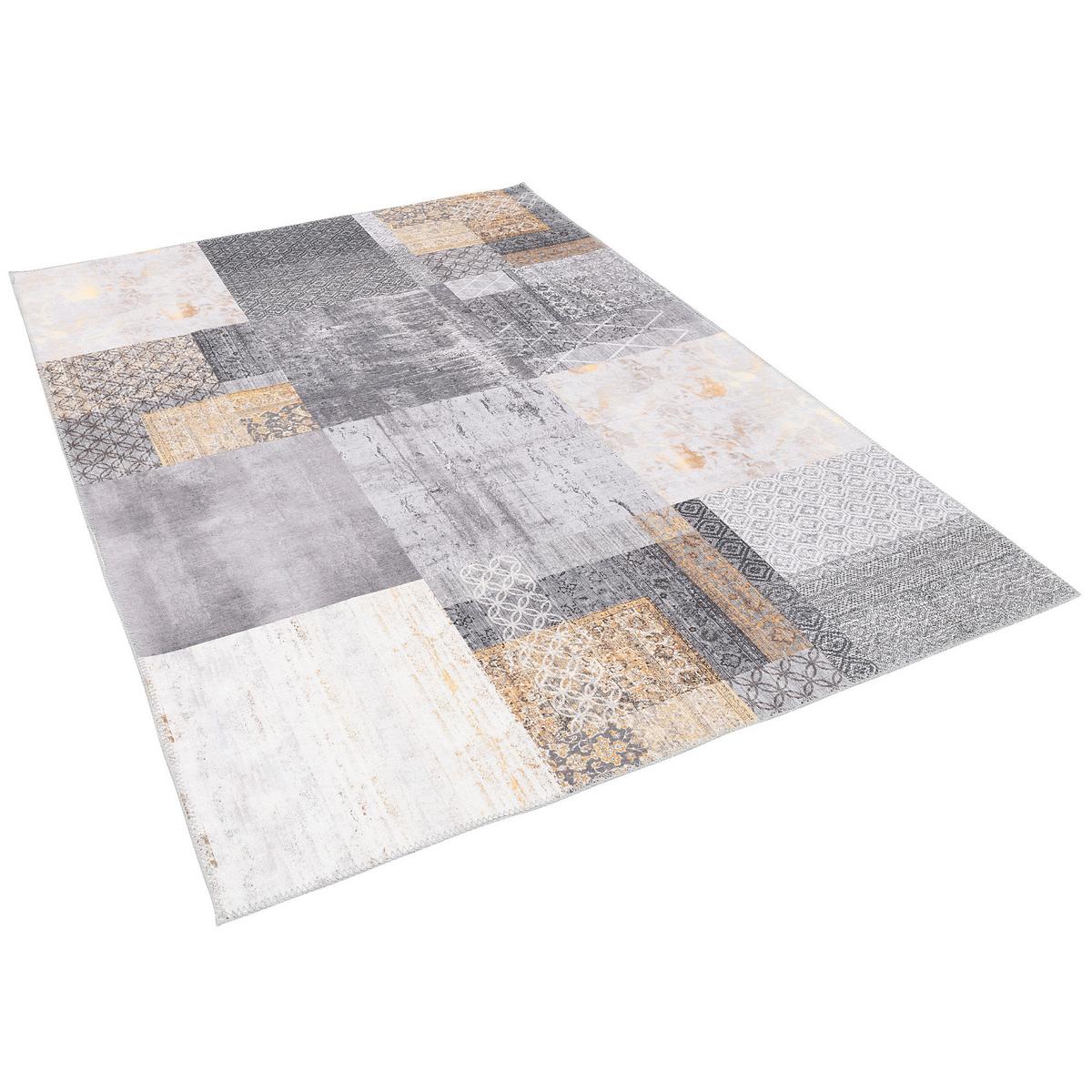 VINTAGE DESIGNERTEPPICH FINESSE PATCHWORK - Grau, Textil (80/250cm) - Pergamon