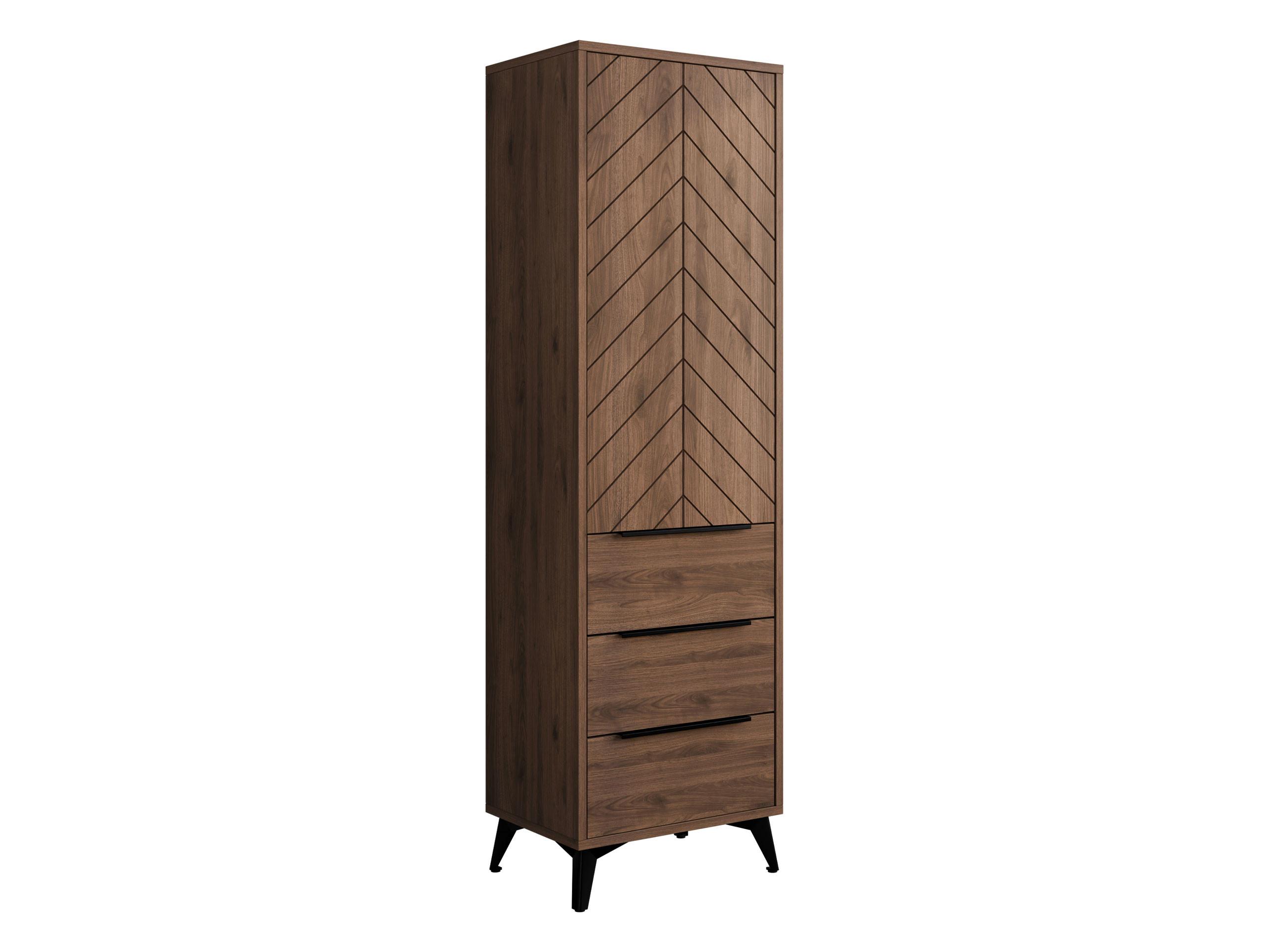 KLEIDERSCHRANK Xylix Bis 1D3SZ - Nussbaumfarben/Schwarz, Holzwerkstoff/Metall (54/180/40cm) - MIRJAN24