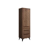 KLEIDERSCHRANK Xylix Bis 1D3SZ - Nussbaumfarben/Schwarz, Holzwerkstoff/Metall (54/180/40cm) - MIRJAN24