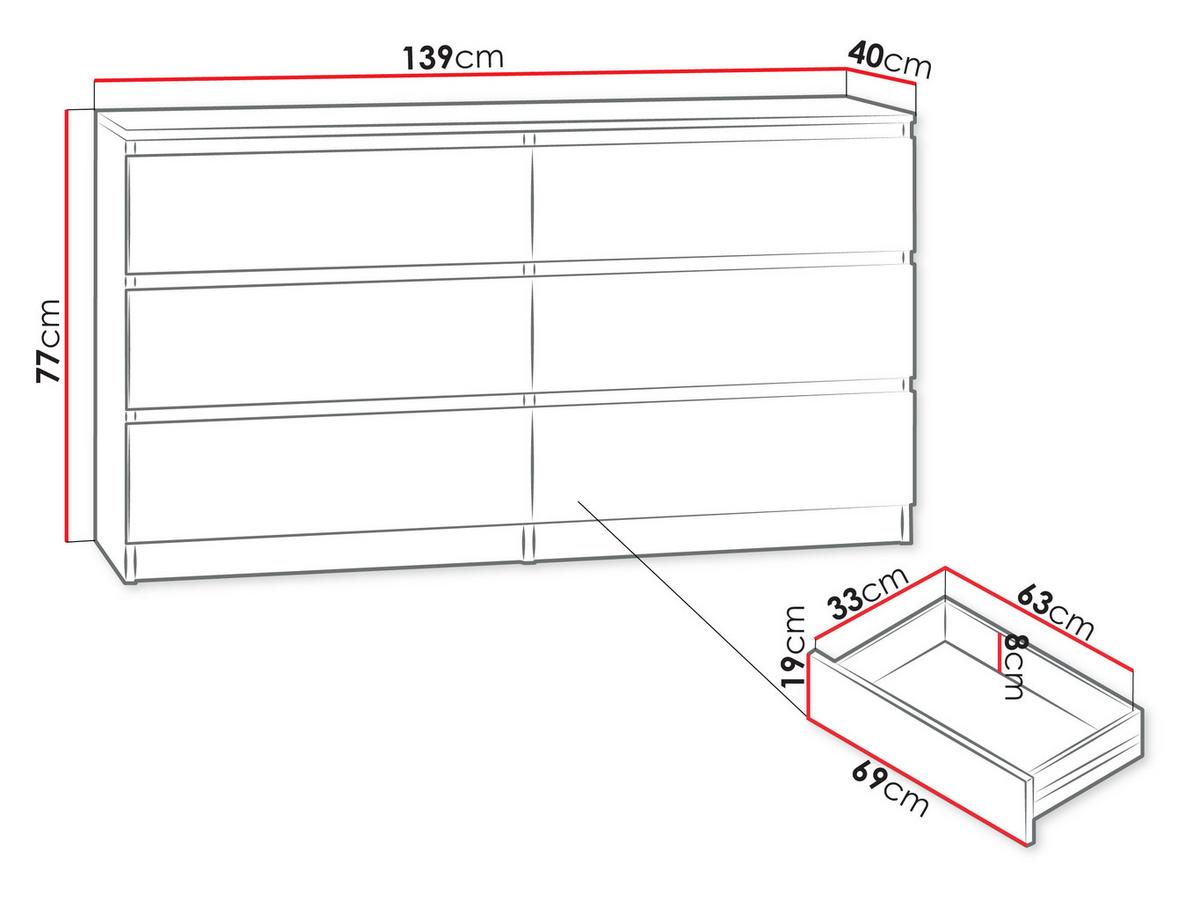 KOMMODE Malwa M6 - Schwarz, Holzwerkstoff (138/77/40cm) - MIRJAN24