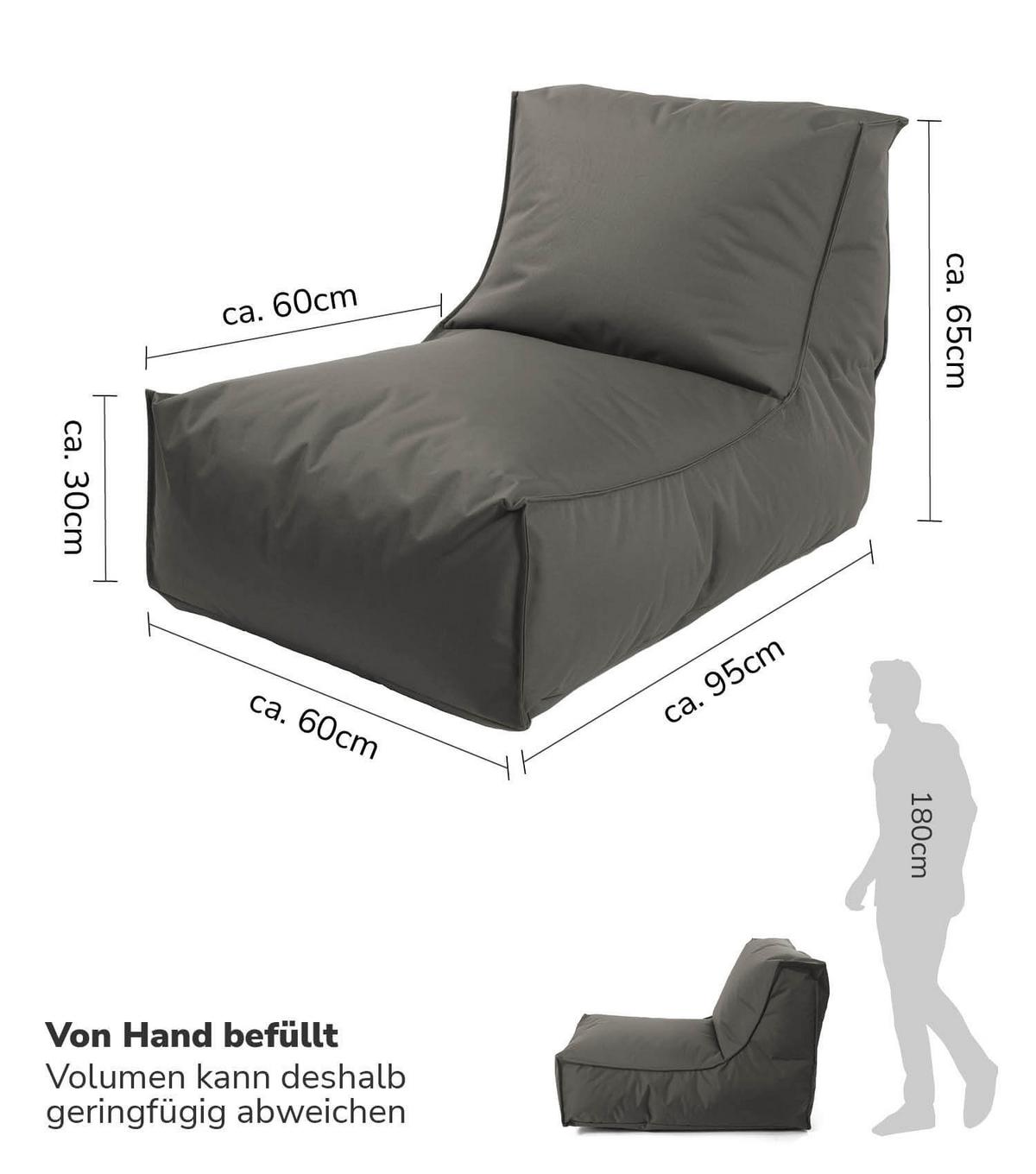 OUTDOOR SITZSACK mit Schutzhülle Der Sundowner - Schwarz, Textil (60/65/95cm) - Mokebo