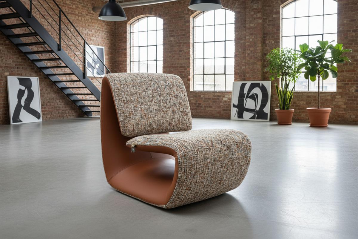 LOUNGESESSEL HAZEL Beige Kunstleder, Webstoff - Beige/Schwarz, Kunststoff/Textil (67/79/89cm) - KAWOLA
