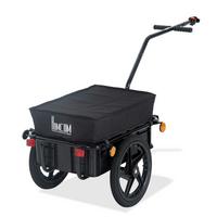 FAHRRADANHÄNGER Lastenanhänger 40 kg Belastbarkeit Transportanhänger Stahl - Schwarz, Metall (59/80/144cm) - HOMCOM