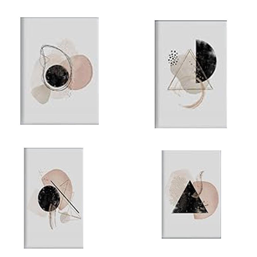 POSTER Set mit 4 abstrakte Formen und Figuren Braun A4 Rahmenlos - Klar, Papier (29.7/3cm) - Nacnic