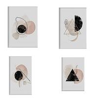 POSTER Set mit 4 abstrakte Formen und Figuren Braun A4 Rahmenlos - Klar, Papier (29.7/3cm) - Nacnic