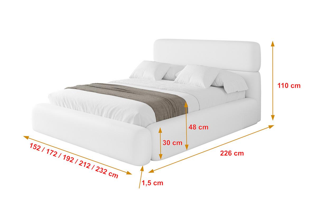 POLSTERBETT mit Bettkasten und Lattenrost, Boxbett ohne Matratze - ENORA 180x200 Weiß Kunstleder - Weiß Hochglanz, Holzwerkstoff/Textil (180/200cm) - ALTDECOR
