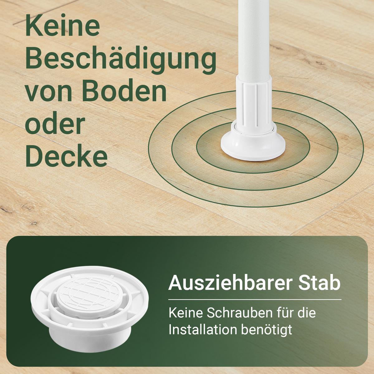 TELESKOP GARDEROBEN SYSTEM Weiß - Weiß, Kunststoff (198/285/1cm) - SoBuy