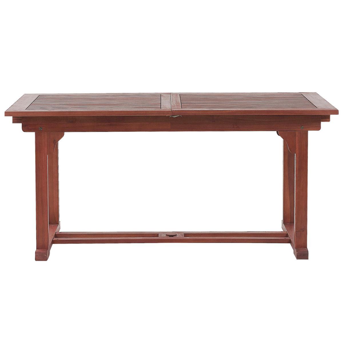 GARTENTISCH Akazienholz 160/220/90 cm rechteckig ausziehbar Toscana - Dunkelbraun, Holz (160/90/74cm) - Beliani
