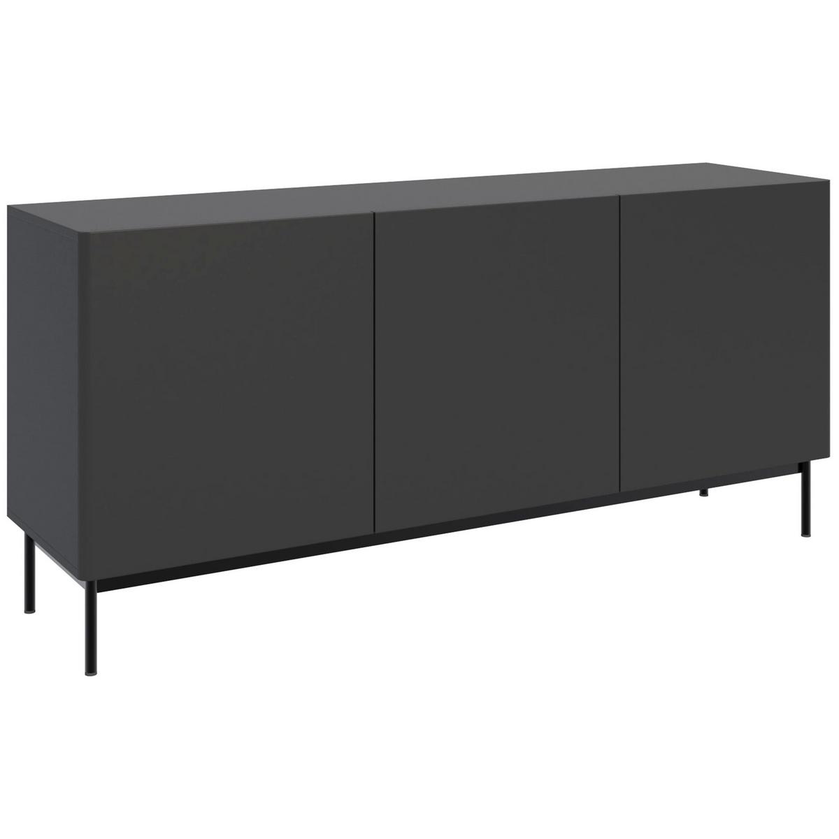 TV-BOARD Olio hoch SCHWARZ 160 CM - Schwarz, Holzwerkstoff/Metall (160/72/38.6cm) - Selsey