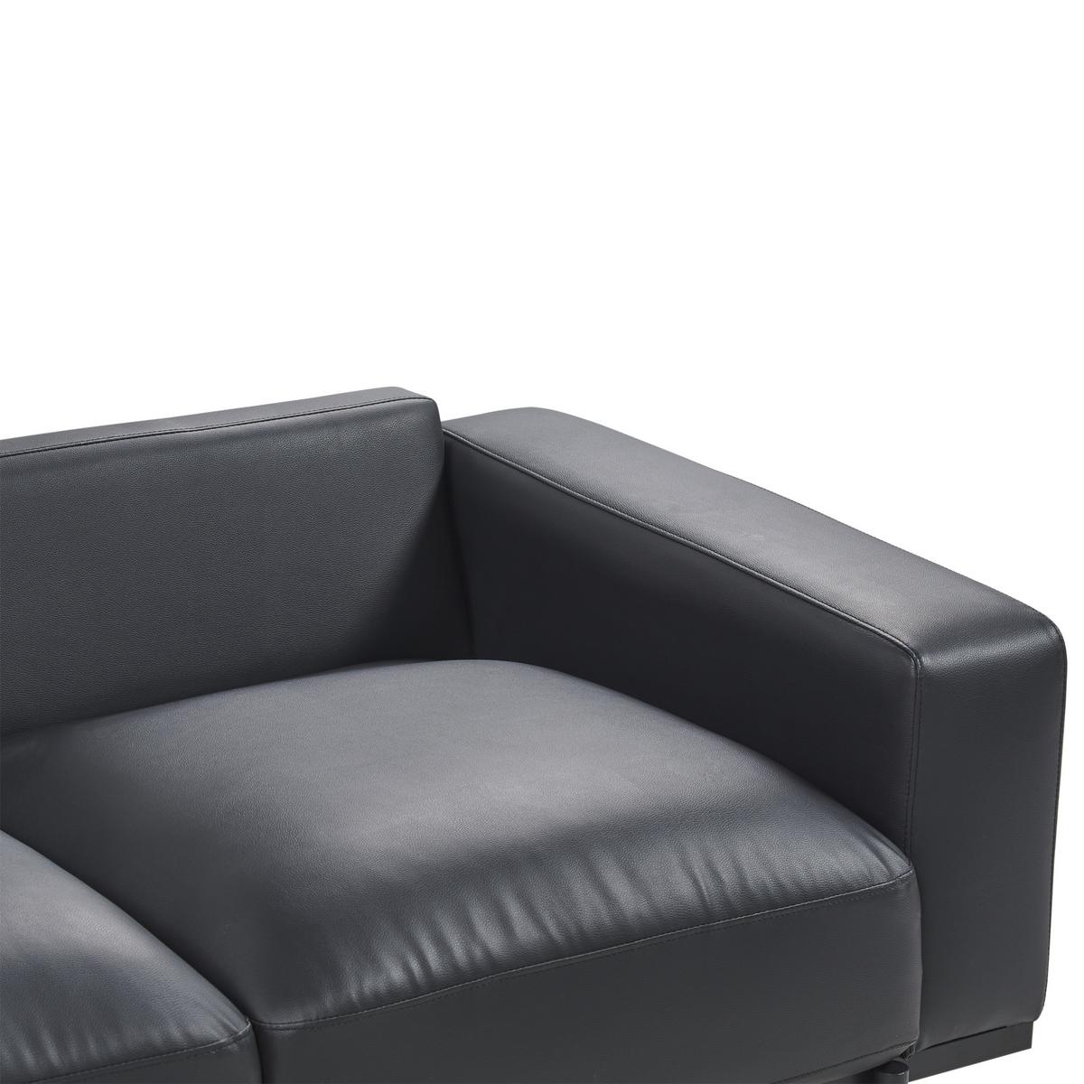 3-SITZER-SOFA Kunstleder schwarz Sovik - Schwarz, Kunststoff/Textil (215/72/87cm) - Beliani