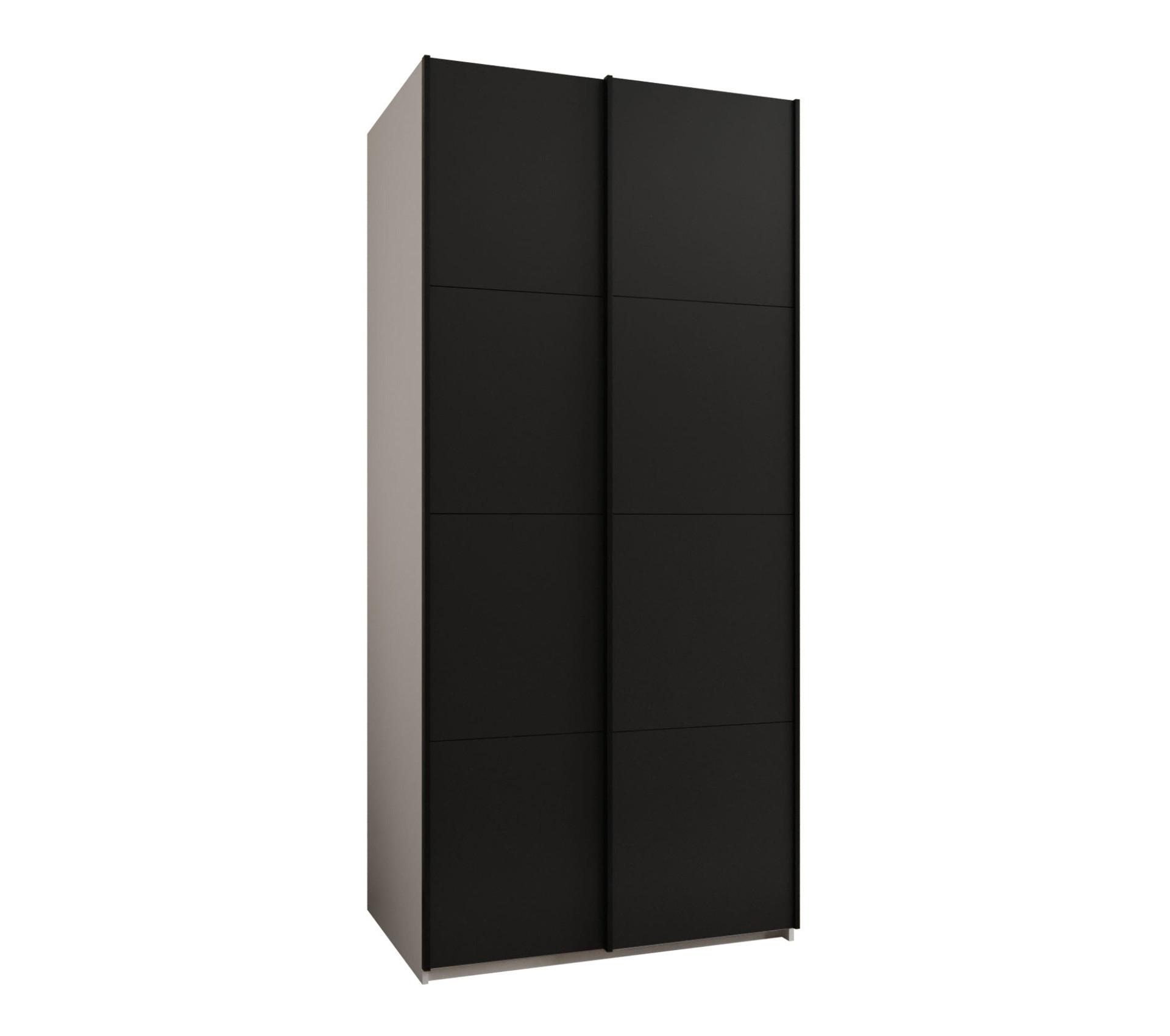 SCHWEBETÜRENSCHRANK 245,5/110/64 2-türig - Schwarz/Weiß, Holz/Metall (110/245/64cm) - Abiks Möbel