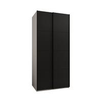 SCHWEBETÜRENSCHRANK 245,5/110/64 2-türig - Schwarz/Weiß, Holz/Metall (110/245/64cm) - Abiks Möbel
