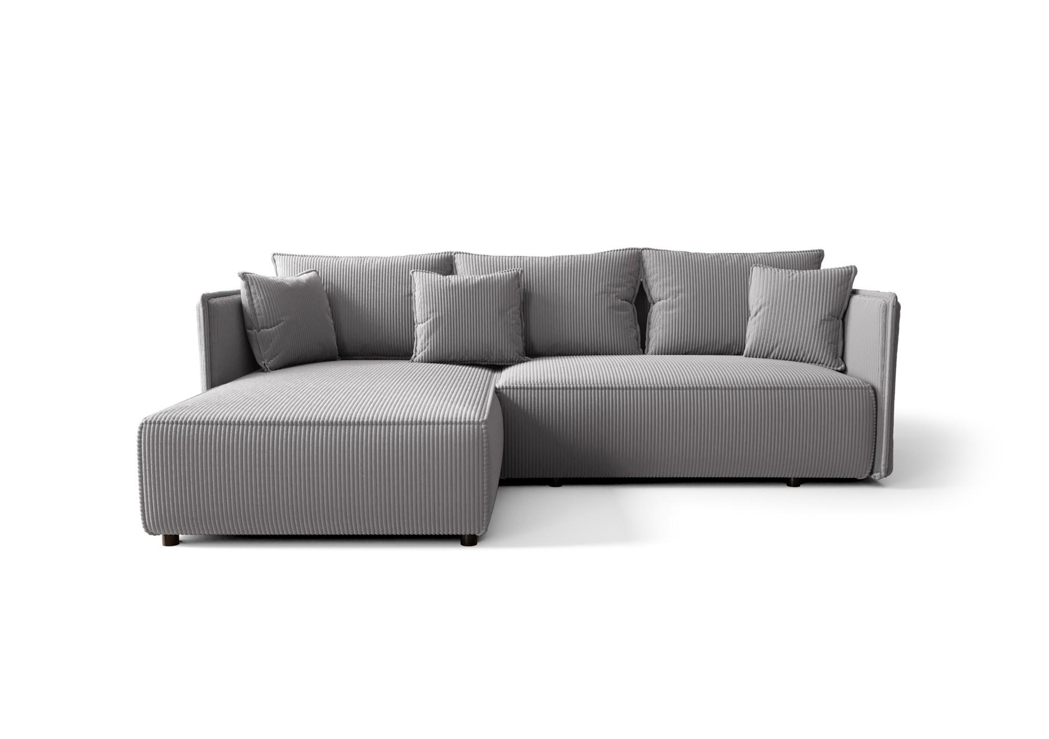 ECKSOFA Evora - Blaugrau, Holzwerkstoff/Textil (245/185cm) - Fun Möbel