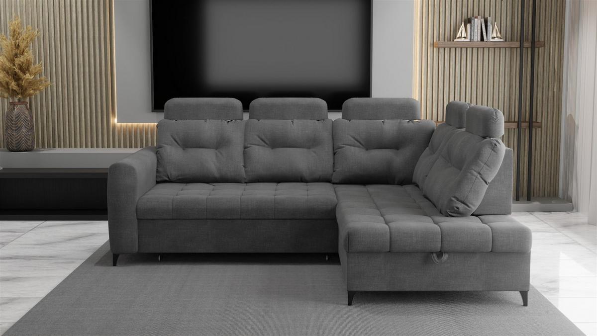 ECKSOFA Wendie - Grau, Holzwerkstoff/Textil (250/200cm) - Fun Möbel