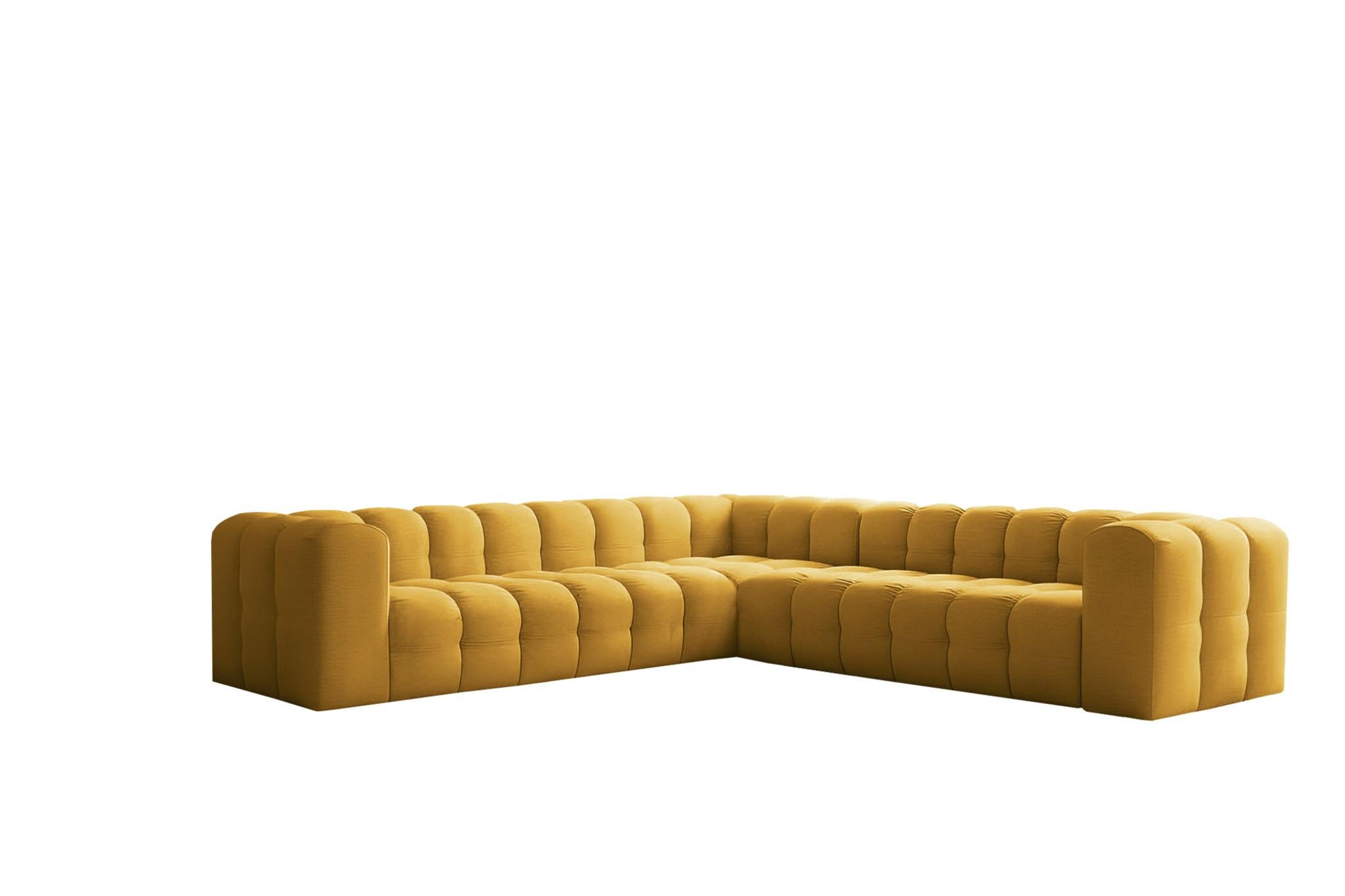 ECKSOFA Solvie In Tiffani - Gelb, Holzwerkstoff/Textil (300/300cm) - Fun Möbel