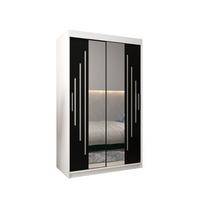 SCHWEBETÜRENSCHRANK 200/120/62 2-türig - Silberfarben/Schwarz, Holz/Kunststoff (120/200/62cm) - Abiks Möbel