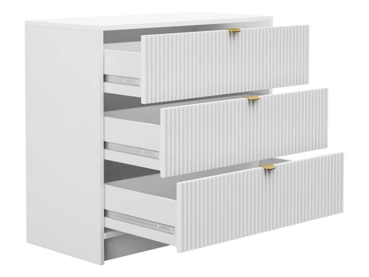 KOMMODE Tireno - Goldfarben/Weiß, Holzwerkstoff/Metall (80/75/40cm) - MIRJAN24