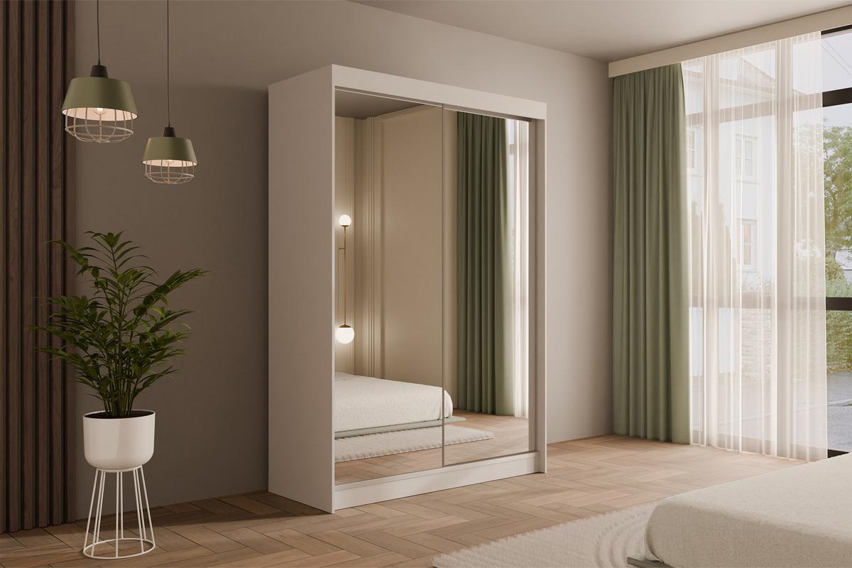 KLEIDERSCHRANK AMOHA - 150 cm - Weiß - Weiß, Holzwerkstoff (150/215/61cm) - ALTDECOR