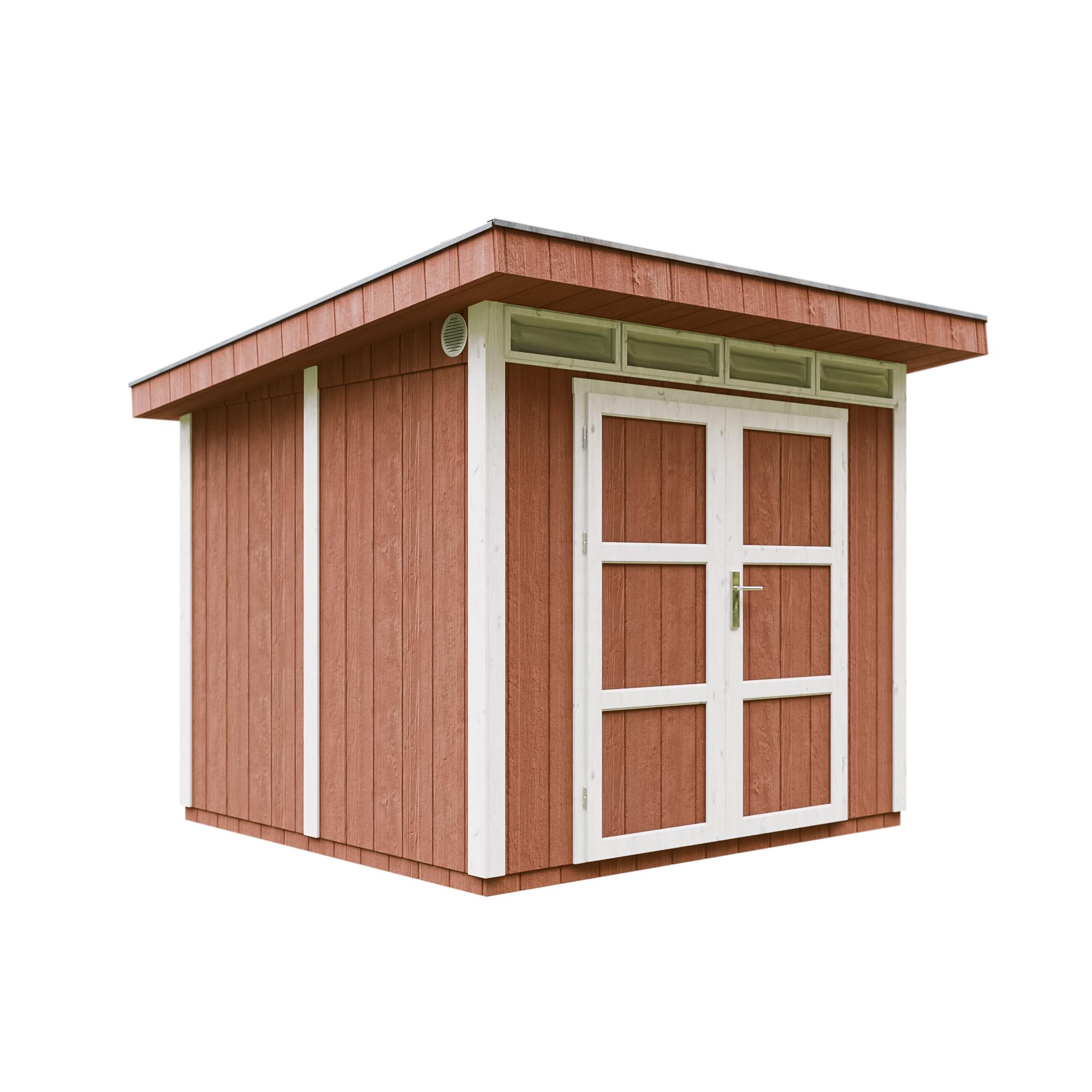 HOLZ-GARTENHAUS basis LP SmartSide 5,9m² mit B279xL293xH239 cm - M903A - REDWOOD RED - Dunkelrot, Holz (294/237/279cm) - Timbela