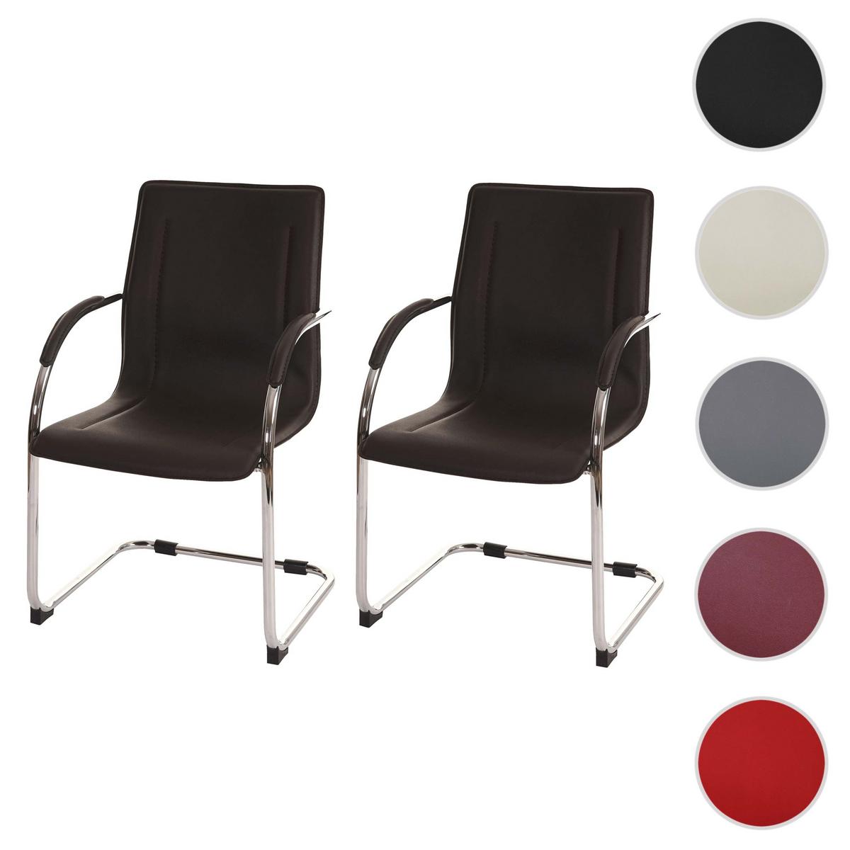 KONFERENZSTUHL Braun 2er-Set - Braun, Kunststoff (56/93/56cm) - MCW