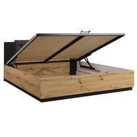 BOXBETT 180/200 Alec Holz und Schwarz - Schwarz, Holzwerkstoff (180/200cm) - Petits-meubles