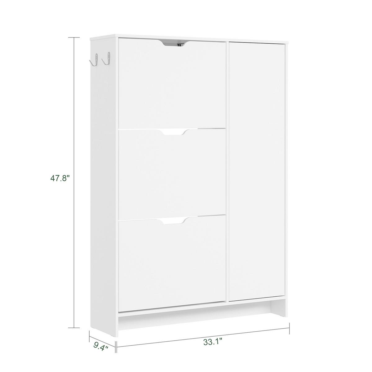 SCHUHSCHRANK mit klappbaren Fächern und Haken FSR220-W - Ahornfarben, Fell (84/121/24cm) - SoBuy