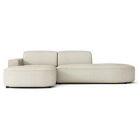 ECKSOFA Sallmo L-Form, 3-Sitzer, links 276 cm - Creme/Schwarz, Kunststoff/Textil (276/166cm) - Selsey