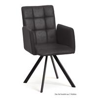 ARMLEHNSTUHL (2er-Set) Dayle 52x91x60 Schwarz/Anthrazit - Anthrazit/Schwarz, Kunststoff (60/91/52cm) - 58aufmkessel