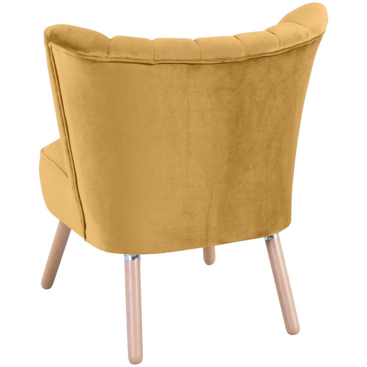 SESSEL Kadisha Bezug Samtvelours Buche natur / mais - Currygelb/Buchefarben, Kunststoff (70/80/66cm) - 58aufmkessel