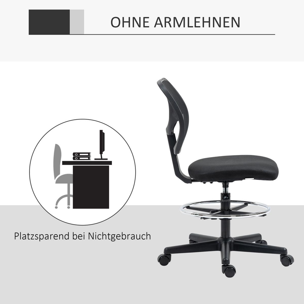 BÜROSTUHL, Ergonomischer, Schwarz - Schwarz, Textil (61/113/59cm) - Vinsetto
