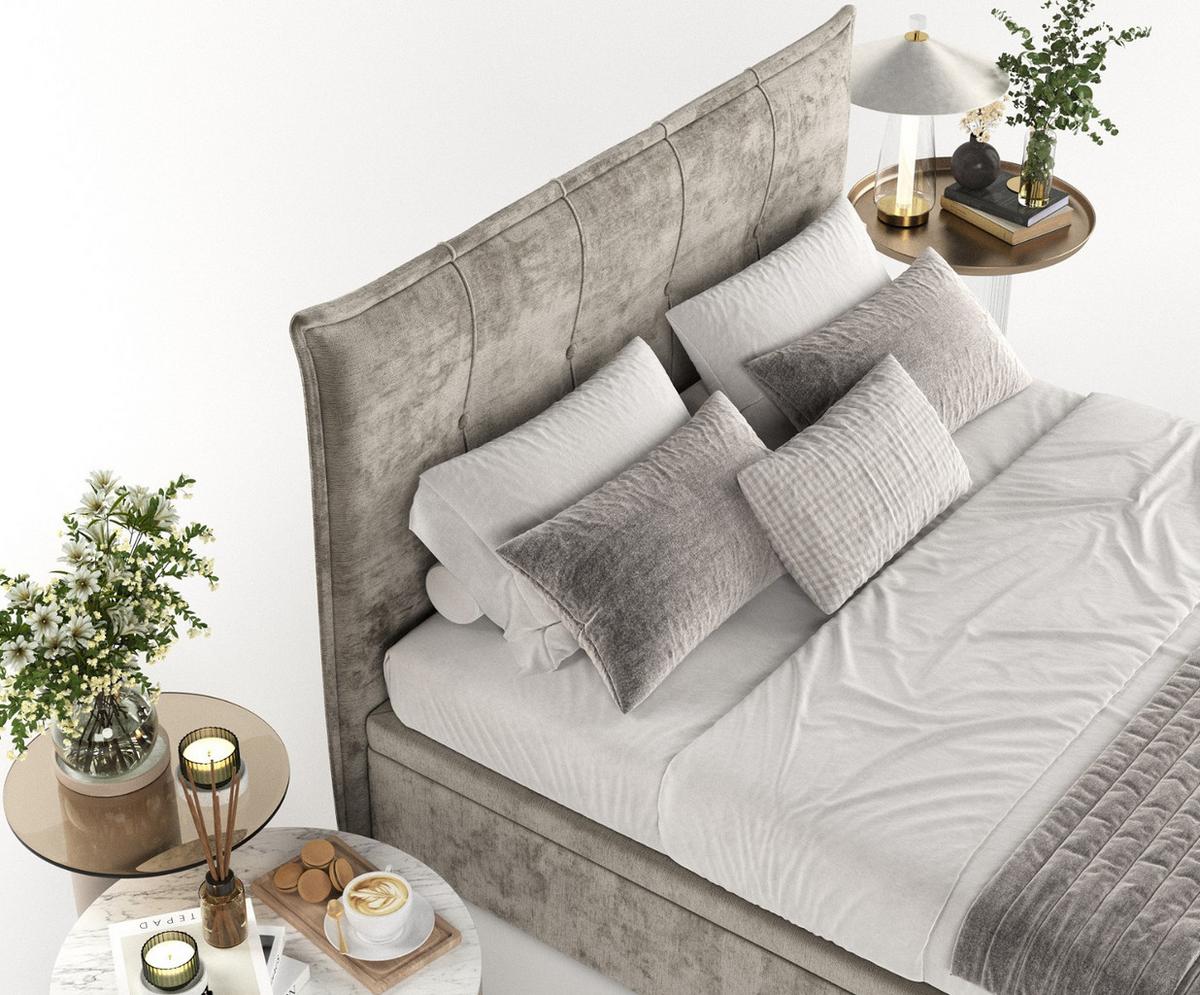 POLSTERBETT Liano mit Stauraum 160/200 cm Beige im Lotta Stoff - Beige/Schwarz, Holz/Holzwerkstoff (160/200cm) - AltaBeds