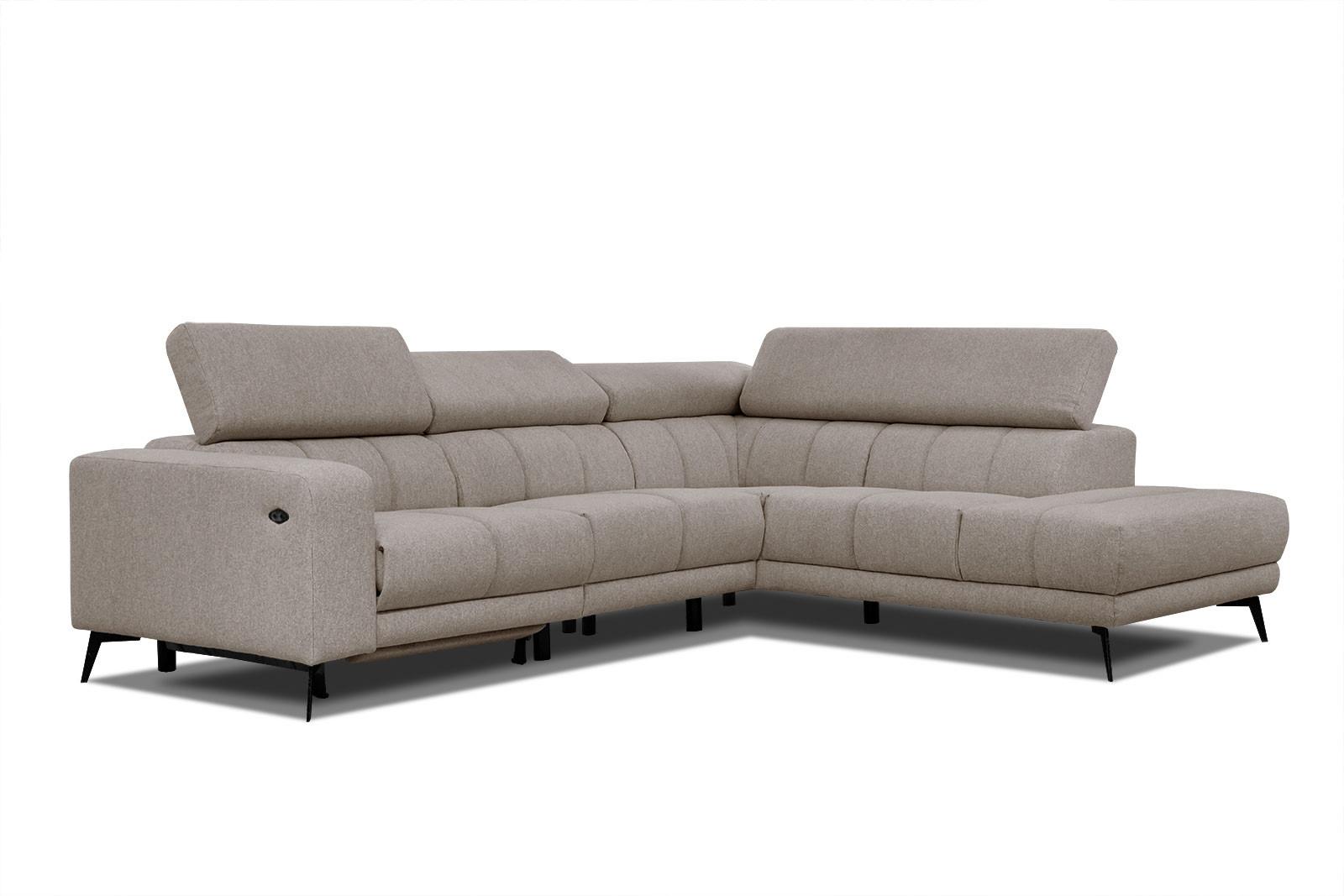 ECKSOFA MORELLO 5-Sitzer, taupe - Taupe/Schwarz, Holzwerkstoff/Textil (287/228cm) - Wozimo
