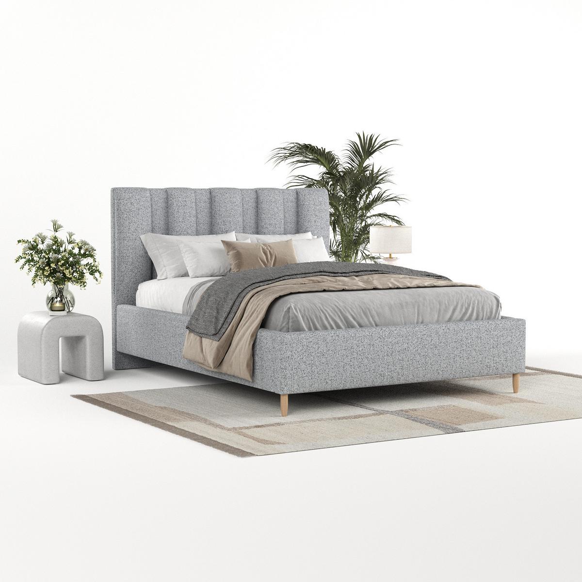 POLSTERBETT Loom 180/200 cm Grau im Riva Stoff - Naturfarben/Grau, Holz/Holzwerkstoff (180/200cm) - AltaBeds