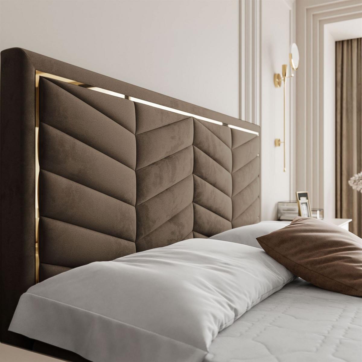 KONTINENTALBETT AURORA 180x200 mit Bettkasten Royal Velvet 196 - Braun, Textil (180/200cm) - Lookway