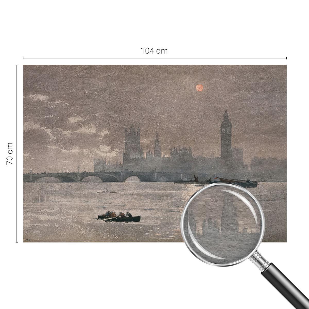 FOTOTAPETE 104x70 cm - Nachtpanorama - Grau, Textil (104/70cm) - Wallfluent